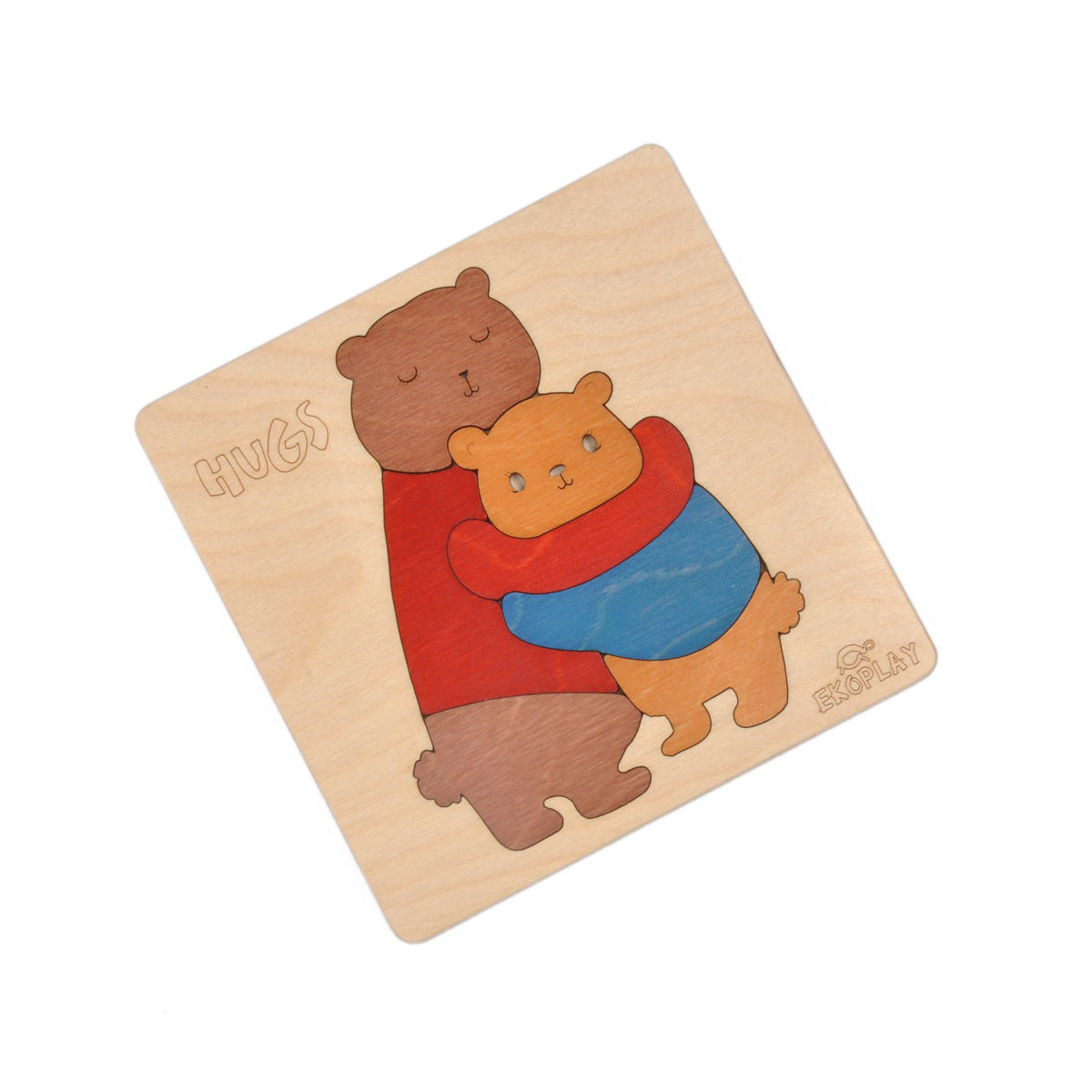 Wooden Hugs Bear Puzzle Board