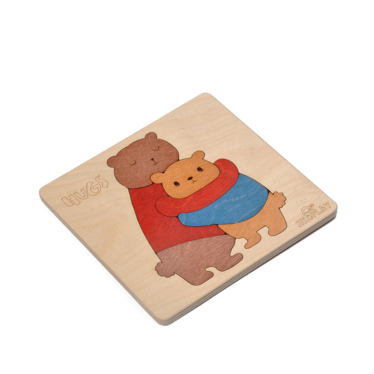 Wooden Hugs Bear Puzzle Board