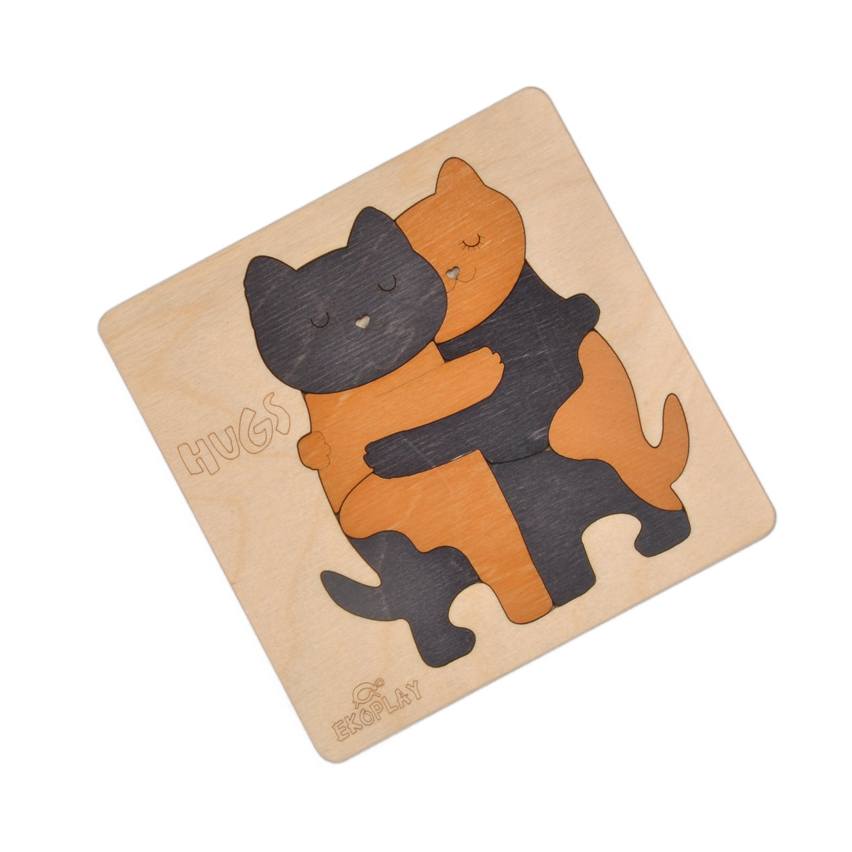 Wooden Hugs Cat Puzzle Board