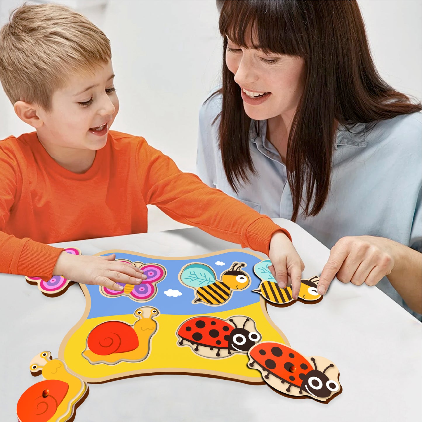 Wooden Insects Friends Jumbo Peg Puzzle