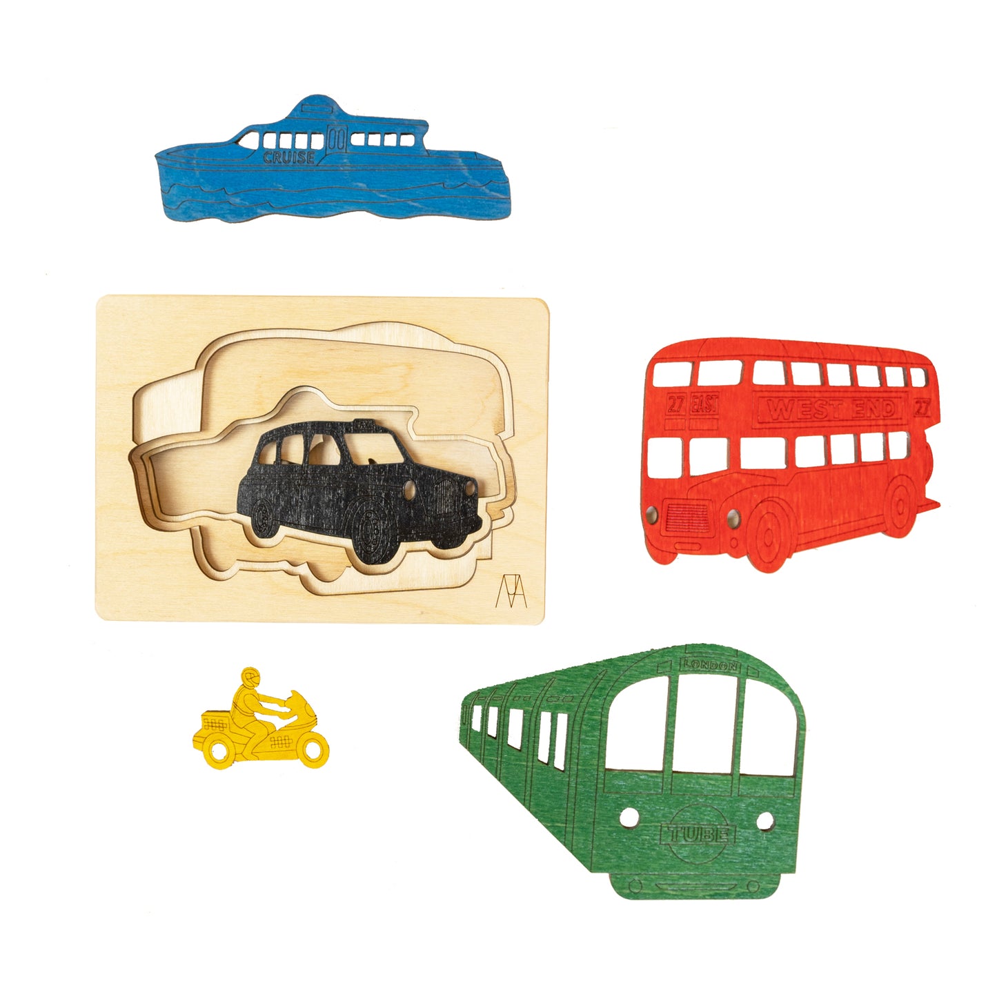 Wooden London Transport Puzzle Board