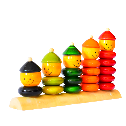 Wooden Match N Stack Ring Tower Toy