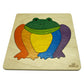 Wooden Rainbow Frog Puzzle Board