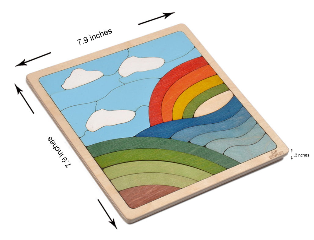 Wooden Rainbow Puzzle Board