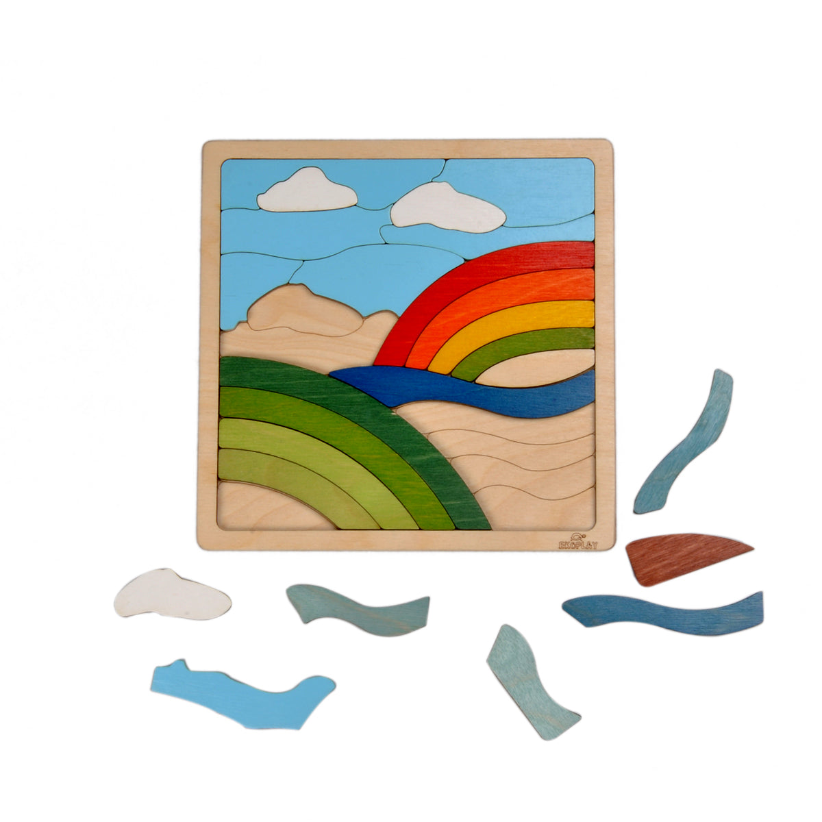 Wooden Rainbow Puzzle Board