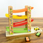 Wooden Ramp Racer Toy - Set of 4 Car Ramps, 4 Mini Cars & Race Track