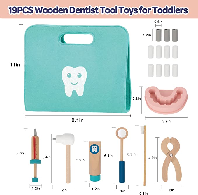Wooden Tiny Teeth Doctor Toy Kit
