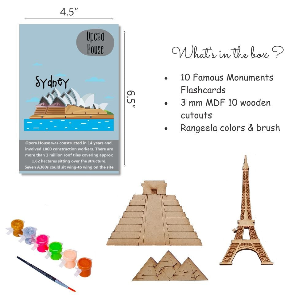 Buy World Monuments Flashcards with Activity  World Monuments Activity Book with Wooden Monuments. - SkilloToys.com - In The Box