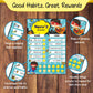 Child placing a reusable smiley sticker on a completed task on the chart