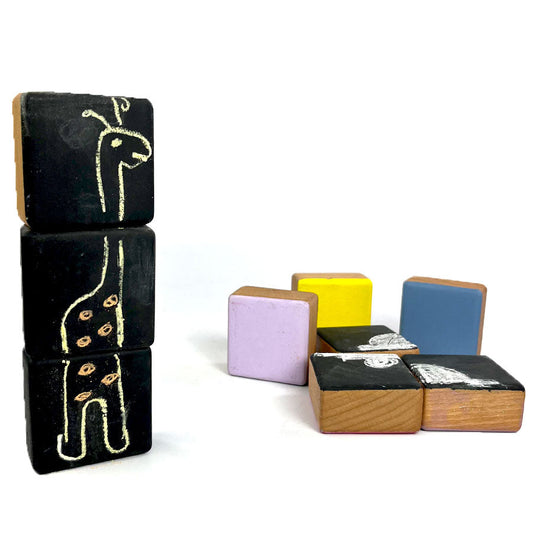 Wooden Chalk Board Blocks - Set 9 PCS
