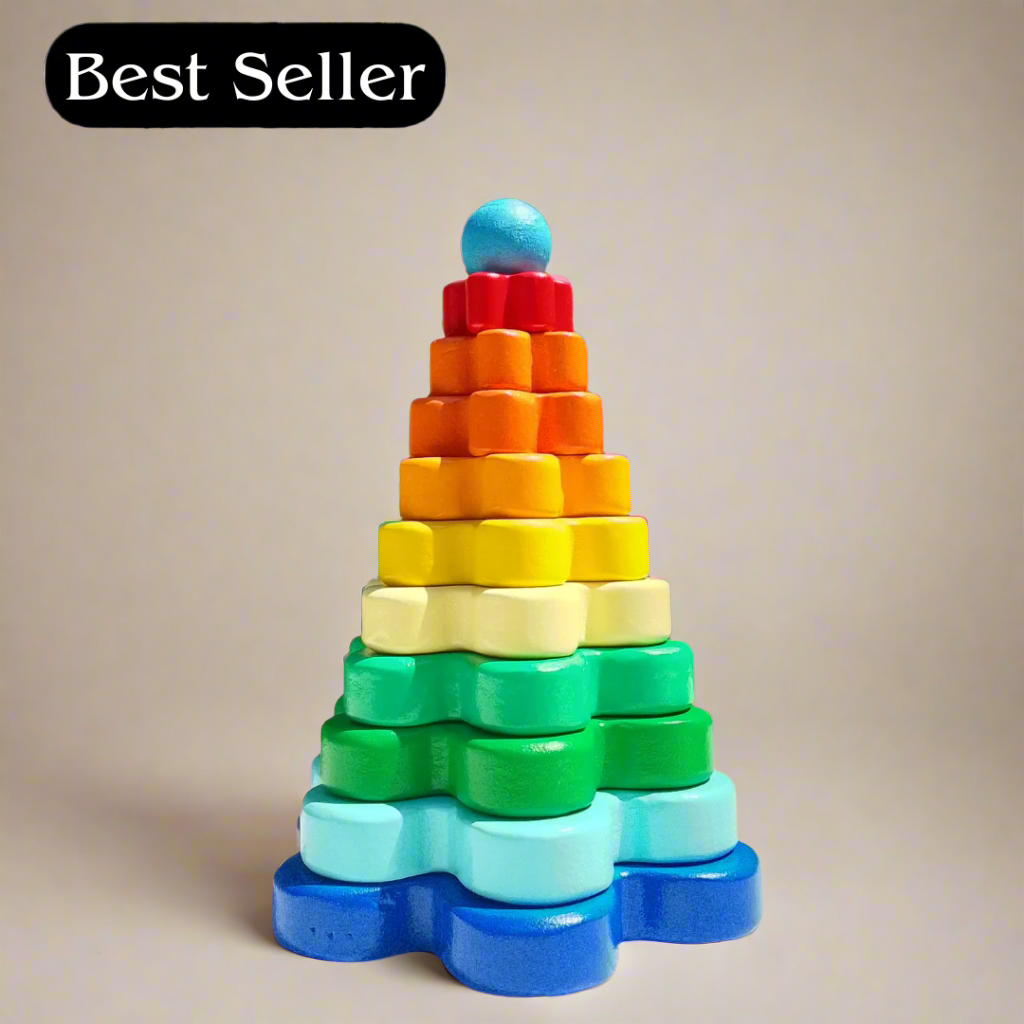 Wooden Flower Shape Stacker Big Tower