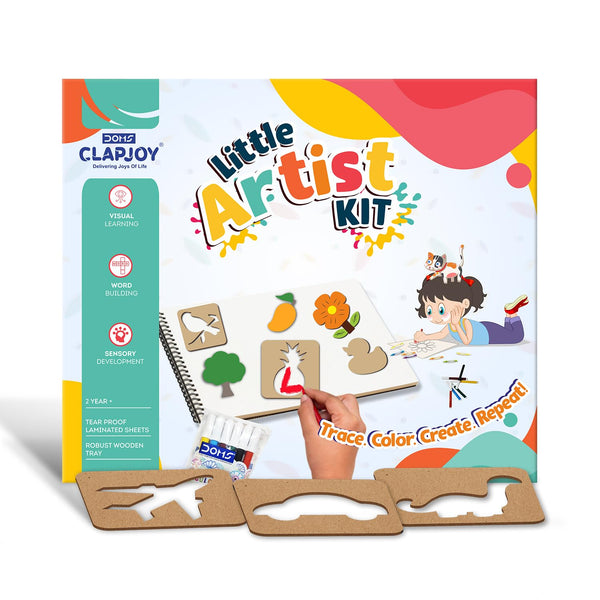 SkilloToys Little Artist Wooden Stencil and Paint Kit for kids 3+ years