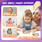Child painting a wooden puzzle piece with non-toxic colors from the Little Artist kit
