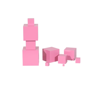 Montessori Pink Tower - Teak Wood