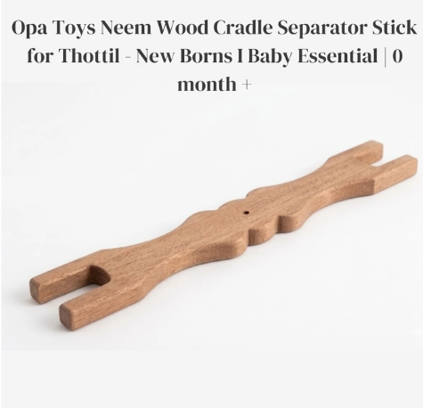Neem Wood Cradle Separator Stick for Thottil - New Borns