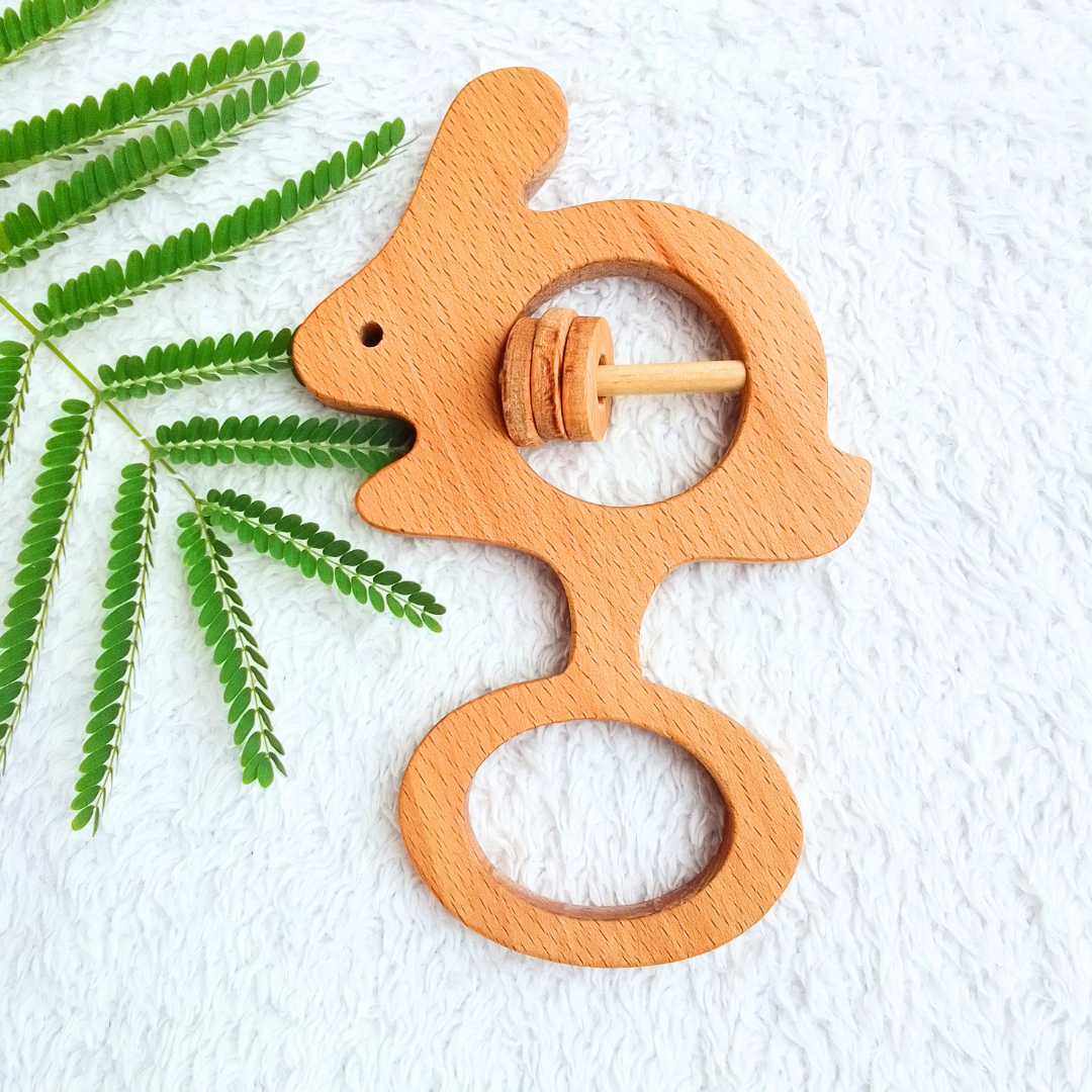 Wooden Organic Rattles & Neem Teethers Combo