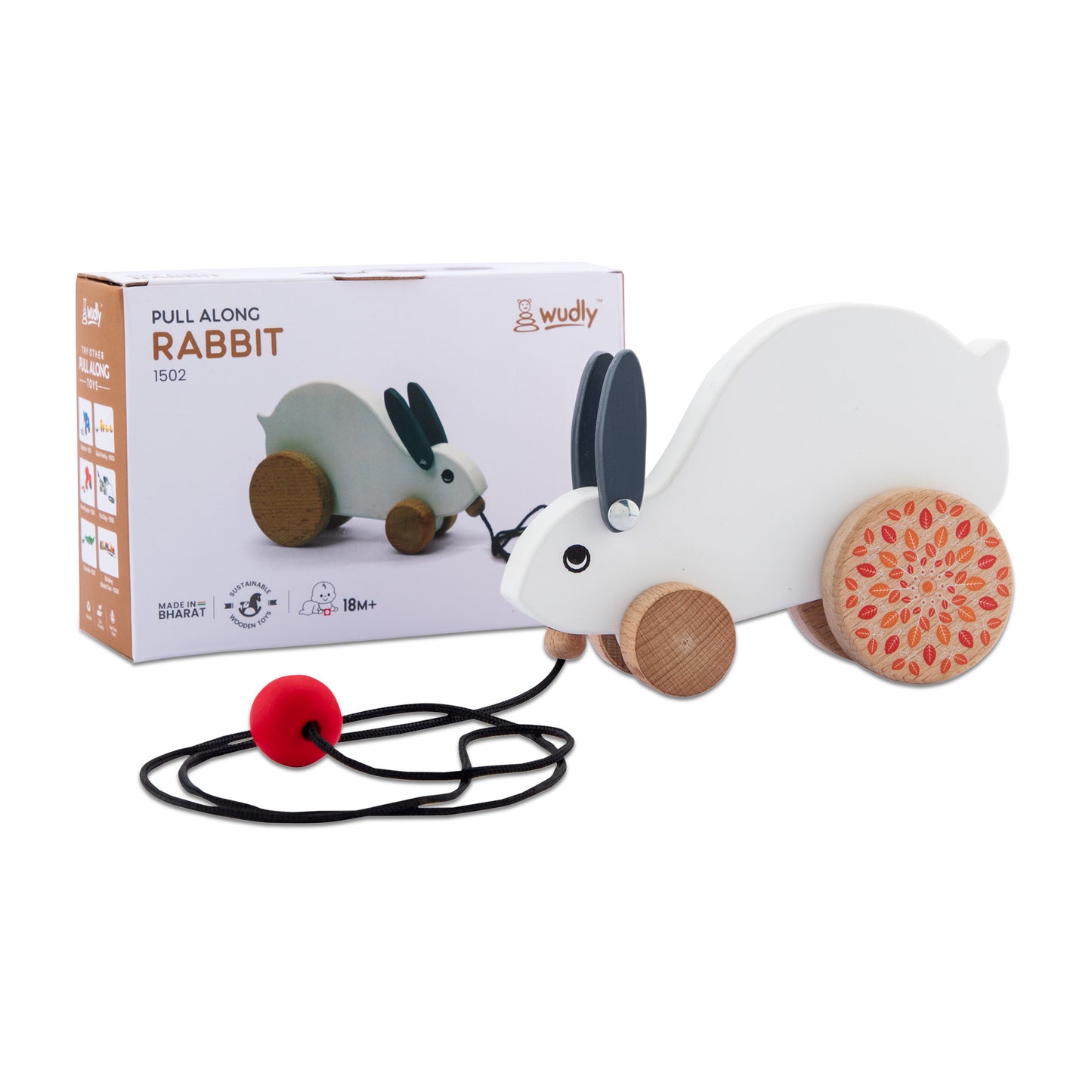 Wooden Rabbit Pull Along Toy kids