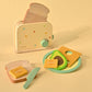 Roasty Toasty wooden toaster play set with two toast slices popping up