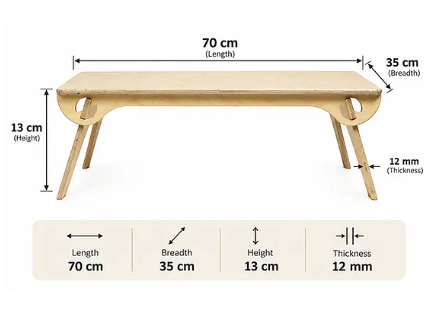 Premium Wooden Study Table for Kids  (Natural Wood Finish)