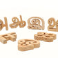 Wooden Tamil Letters Alphabets Jumbo - Set of 12 Pieces