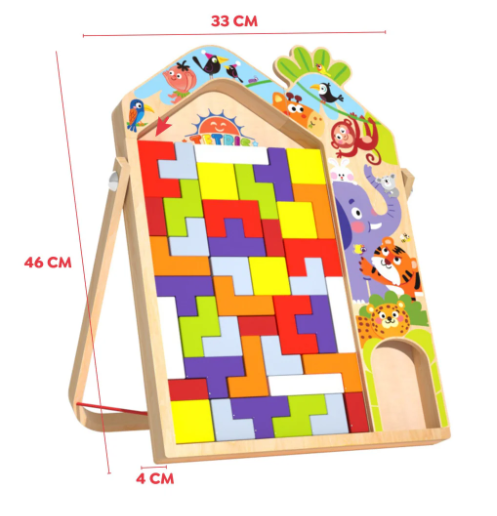 Wooden 3 in 1 Tetris for Kids - Parent Child Edition