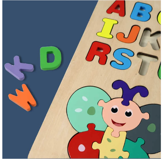 Wooden - Alphabet With Insect Puzzle Board