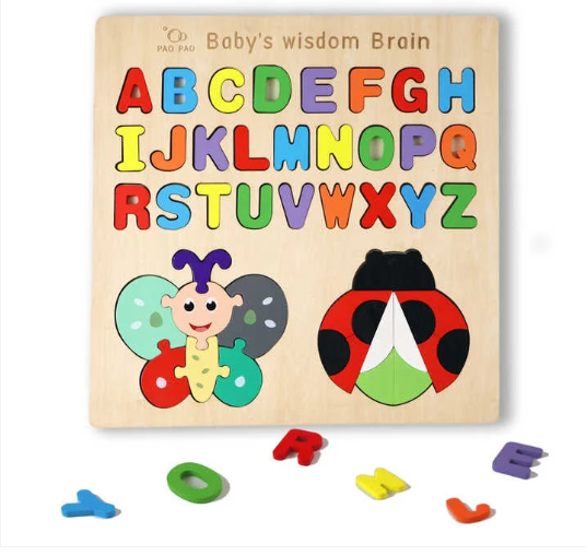 Wooden - Alphabet With Insect Puzzle Board