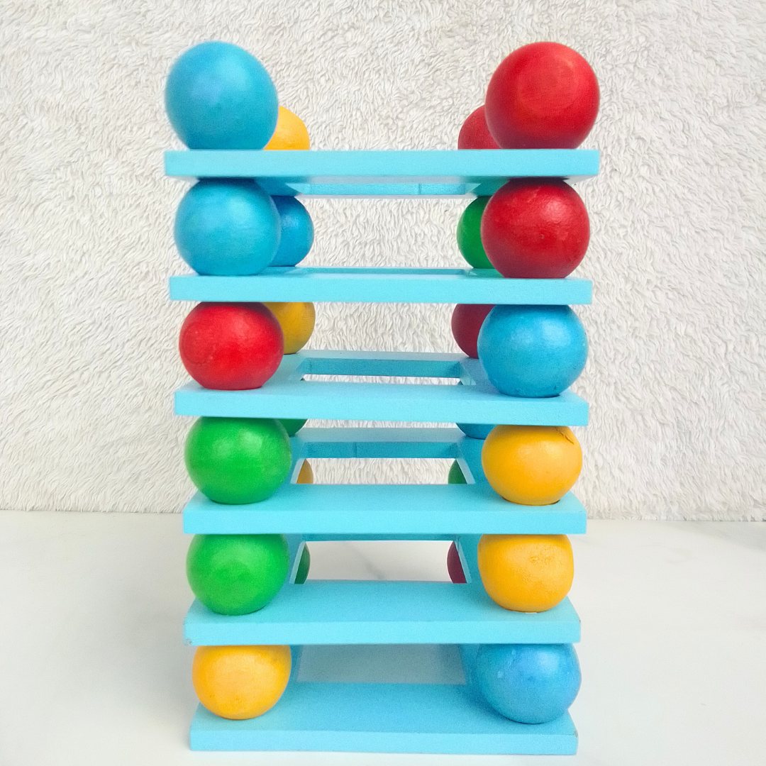 Wooden Ball Stacking Tower