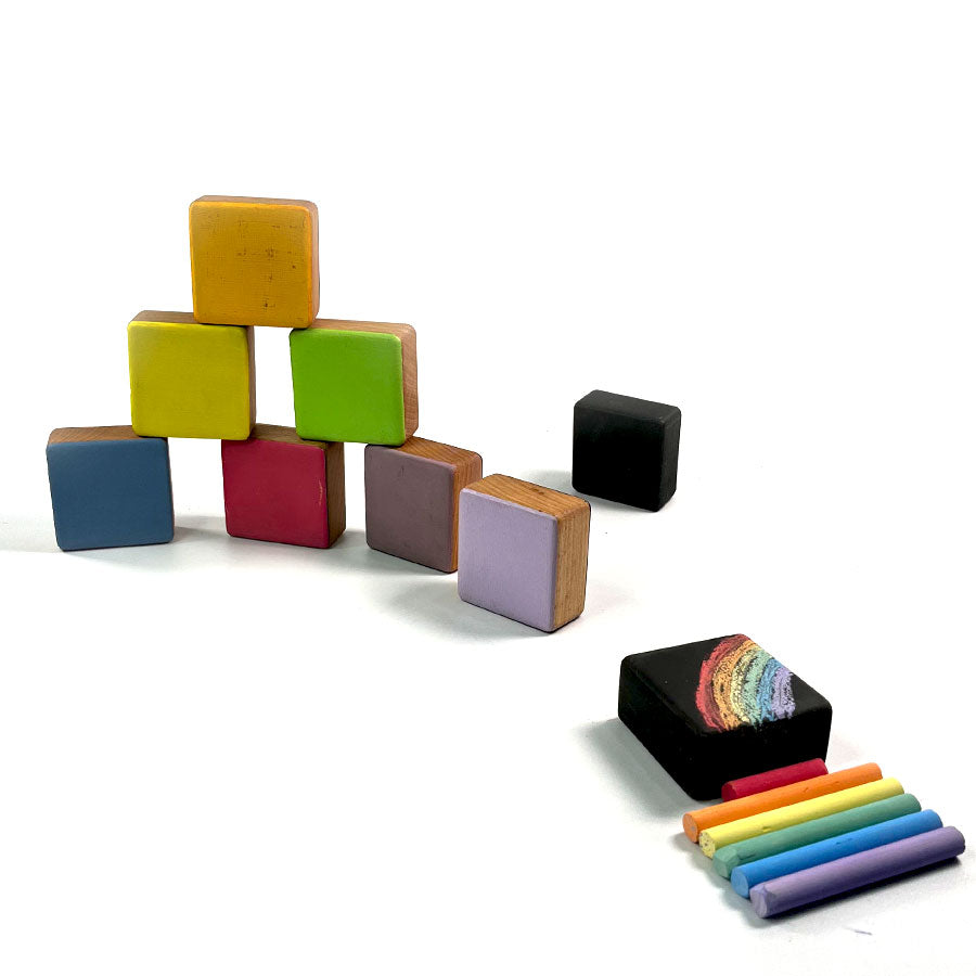 Wooden Chalk Board Blocks - Set 9 PCS