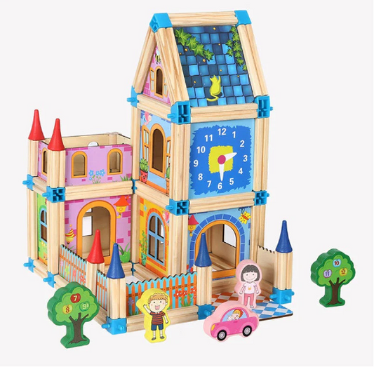 Wooden Educational Construction & Architectre Building Blocks Toy Set