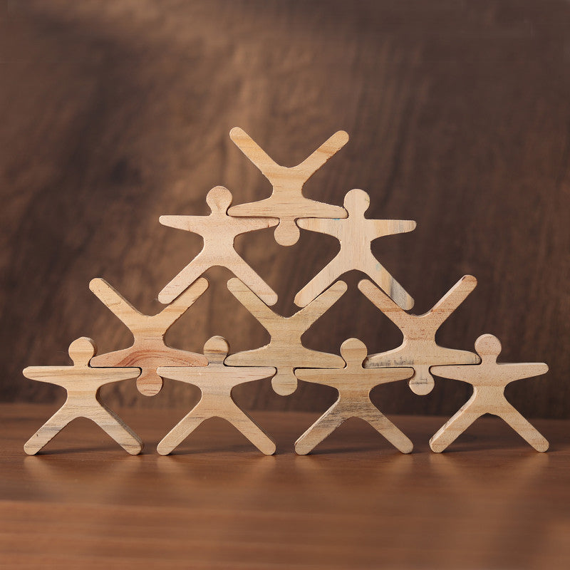 Wooden Human Stackers Toy - 100 pieces