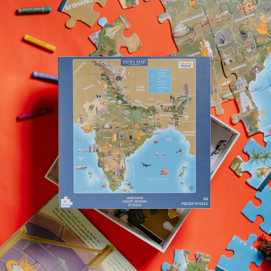 India Map Puzzle  Board for Kids (64 Pcs)