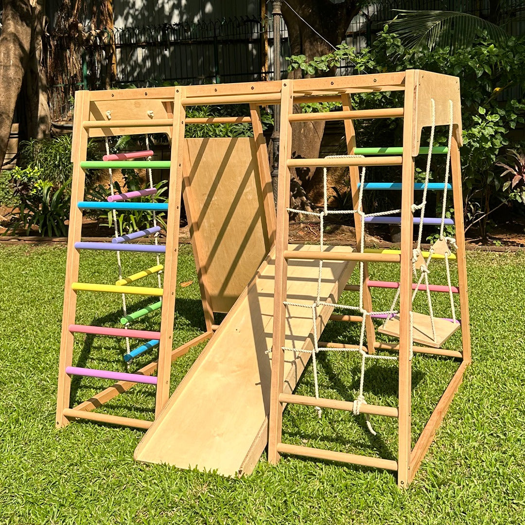 Wooden Jungle Gym 7-In-1 Play Activity - SkilloToys