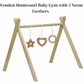 Wooden Montessori Baby Gym with 3 Neem Teethers (Newborn to 12 Months)