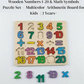 Wooden Numbers 1-20 and Math Symbols Puzzle Set Multicolor Arithmetic Board for Kids