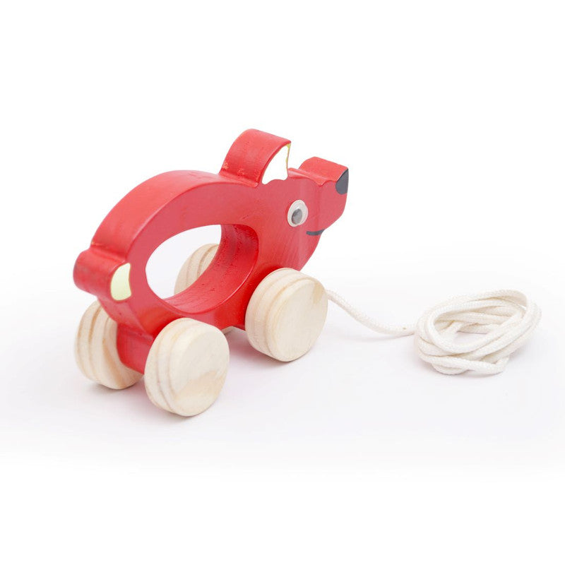 Wooden Pig Pull Along Toy