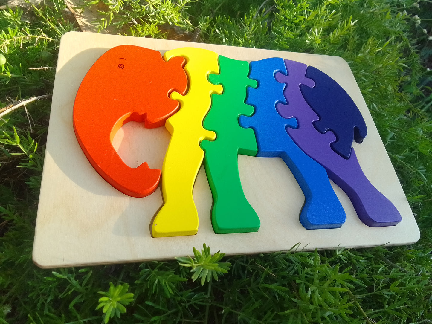 Wooden Elephant Puzzle Tray