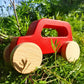 Wooden Red Jeep Toy with Garage Pretend Play