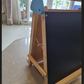 Wooden Tabletop Easel with 3-in-1  Blackboard, Whiteboard, Paper Roll, & Accessories