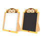 Kids playing with wooden 2-in-1 whiteboard blackboard easel