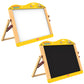 Wooden 2-in-1 whiteboard and blackboard tabletop easel for kids