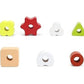 Bear-themed wooden stacking toy promoting fine motor skill development in children