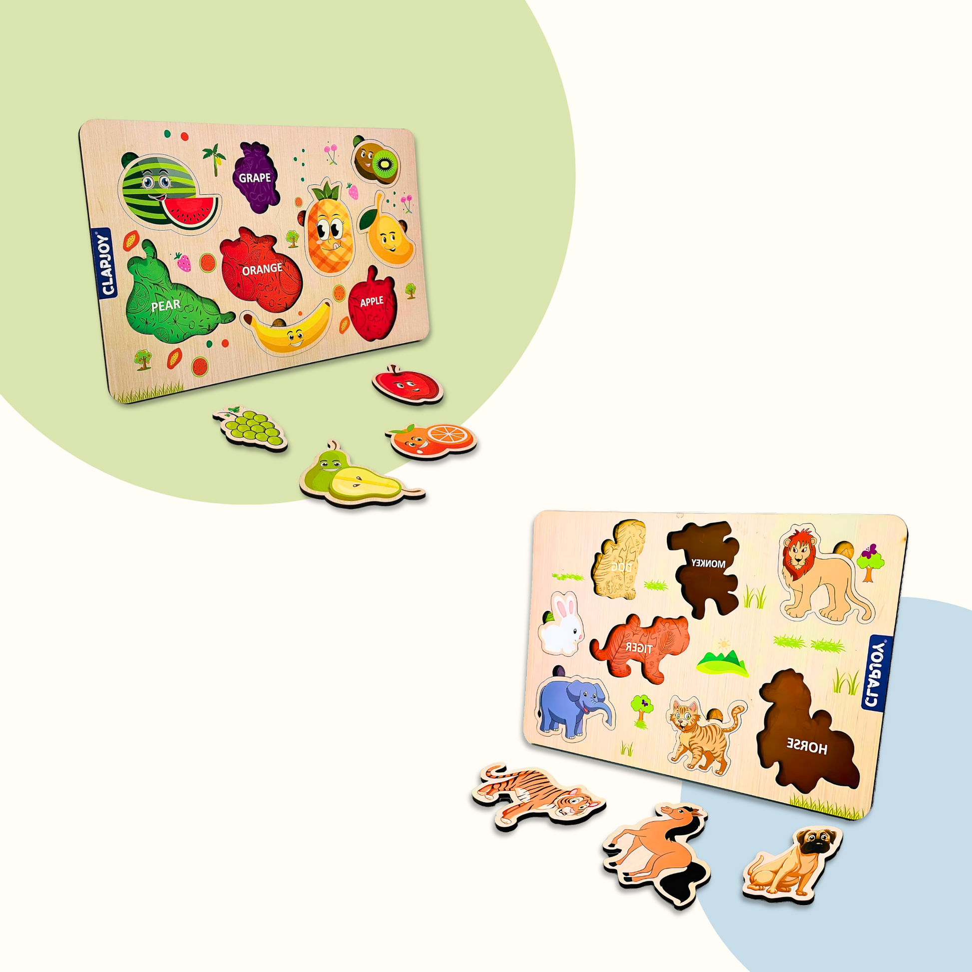 Close-up of the smooth, non-toxic finish on SkilloToys wooden puzzle pieces