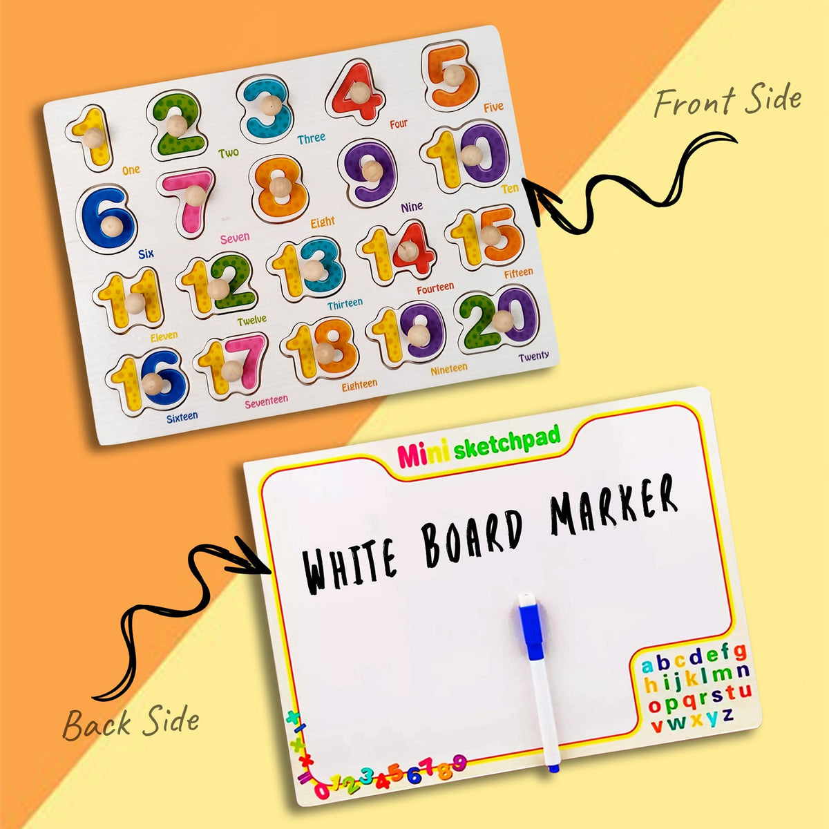 Wudly Wooden Knob Puzzle Board (Multiple Themes) | SkilloToys India