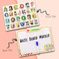 Wooden Knob Puzzle & Write-and-Wipe Learning Board for toddlers