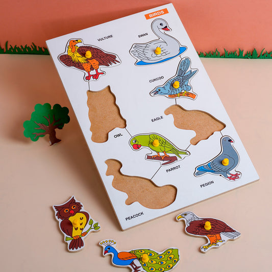 Buy Wooden Picture Educational Board for Kids - Birds Puzzle - SkilloToys.com