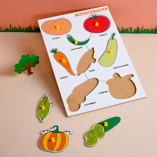 Buy Wooden Picture Educational Board for Kids - Vegetable Puzzle - SkilloToys.com