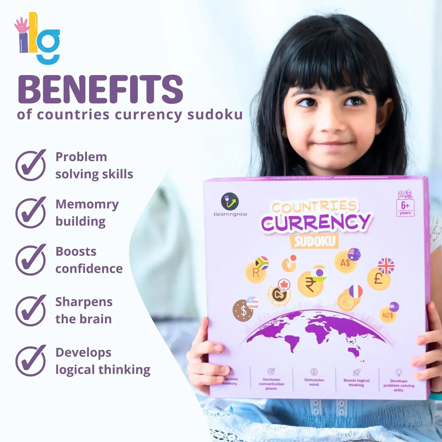 countries currency sudoku board game for kids - product view 3