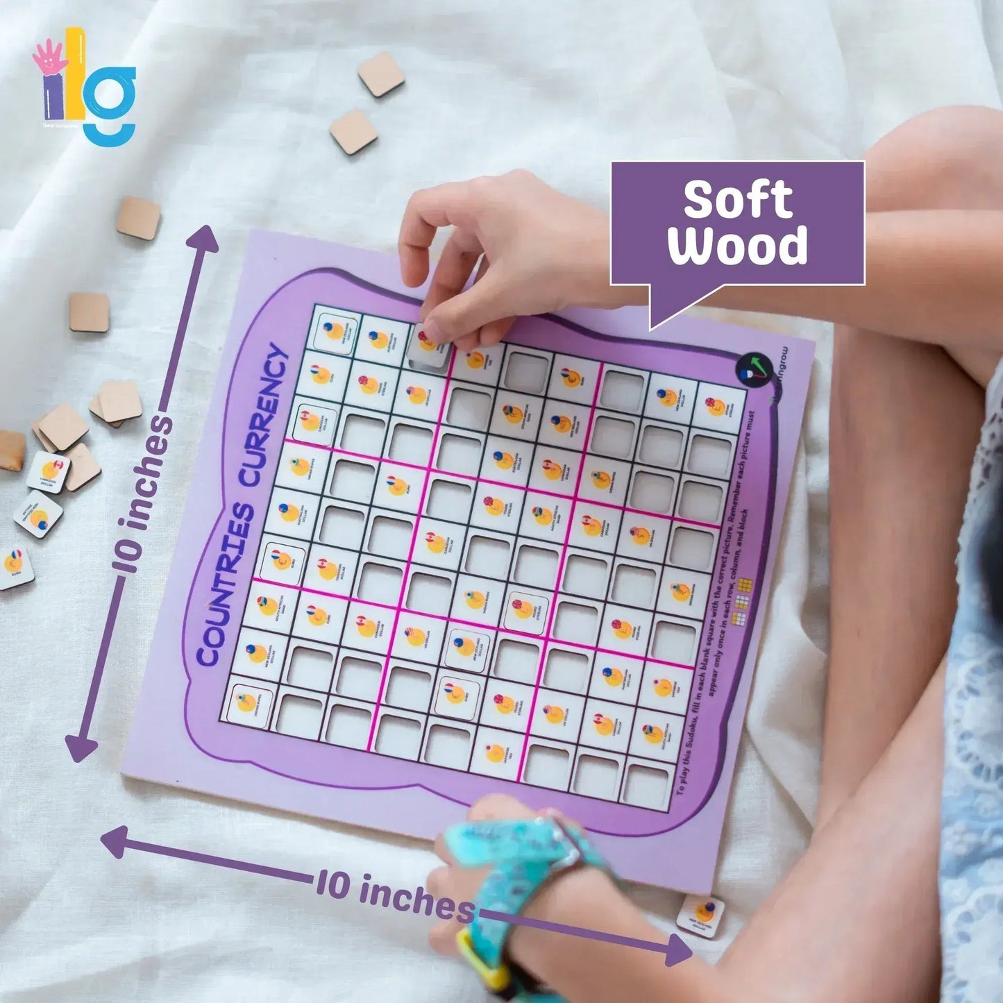 countries currency sudoku board game for kids - product view 4