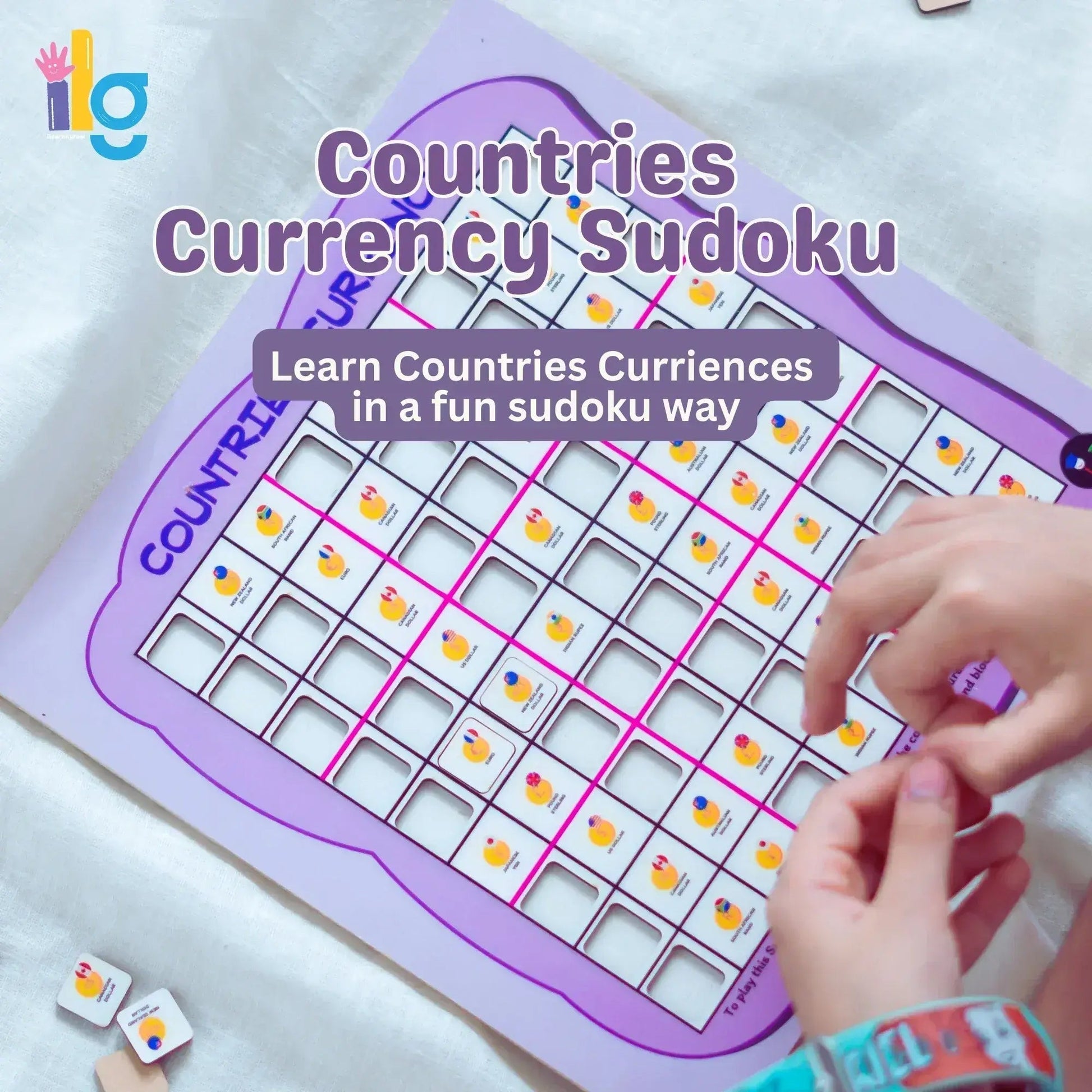 countries currency sudoku board game for kids - main product image